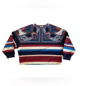 FarmRio Paisley and Striped Sweatshirt